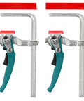 Badass Quick Release Track Saw Clamp Pair Featuring Ratchet Guide Rail Adapter For Mft Tables To Lock Workpieces Dead Tight For Precision Cuts And No Sweat Setup Today, chrome vanadium steel clamps with ratchet handles.