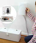 Baby Safe Power Strip Cover And Outlet Box Bundle For Floor Or Wall Mount Keeps Kiddo Hands Safe From Cords, Easy Install