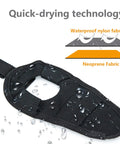 Hands Free Dive Light Wrist Mount Glove With Adjustable Velcro Strap And Neoprene Sleeve showing quick-drying technology and waterproof fabric.