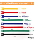 80 Pcs Reusable Cable Ties Set With 6 8 10 Inch Adjustable Wire Ties Hook And Loop Straps Multicolor Pack in 5 Colors
