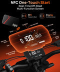 LCD display and NFC start on Beast 1500W Electric Dirt Bike With 48V 20Ah Battery, Full Disc Brakes And Suspensions, 32 MPH top speed