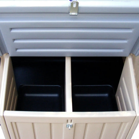 Snap Lock Large Chicken Coop removable nesting dividers viewed from top inside, durable plastic construction for safe hen housing.