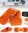 Extendable Offroad Traction Tracks With Jack Base Multifunction Recovery Mat For Snow Mud Sand Twin Pad Design For 4x4 SUV ATV UTV Truck Orange Gen 8 With Carry Bag And Easy Deploy System