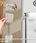 One Hand Tear Free Damping Toilet Paper Holder Stand With Storage Built In, hand tearing toilet paper; rustproof stainless steel.