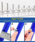 35 Piece M4 Knurled Thumb Screw Set With Seven Lengths 8mm 10mm 12mm 16mm 20mm 25mm 30mm Fully Threaded Round Knurled Bolts