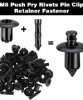 120 Piece Plastic Push Pin Clips Set For UTV ATV Motorcycle M6 M7 M8 Fasteners And Retainers shown with individual clip parts