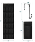 Heavy Duty Over The Door Shoe Organizer With 24 Spacious Pockets And Reinforced Seams For Closet Storage detailed dimensions measurement.