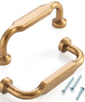 Ten Pack Antique Brass Cabinet Pulls With Three And Three Quarters Inch Hole Centers For Cabinets Drawers Dressers And Vanities