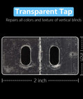 25 Pair Clear Vertical Blind Repair Tabs For Snapping Back Torn Slats Top Shelf Pvc Replacement Clips, clear 2x1 inch tap.
