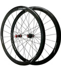 700C Road Bike Wheelset With Carbon Fiber Hub And 40mm Matte Aluminum Rim Quick Release CV Brake Compatible 7 8 9 10 11 Speed Flywheel Front 100mm Rear 130mm Stainless Steel Spokes Built For Fast Rides