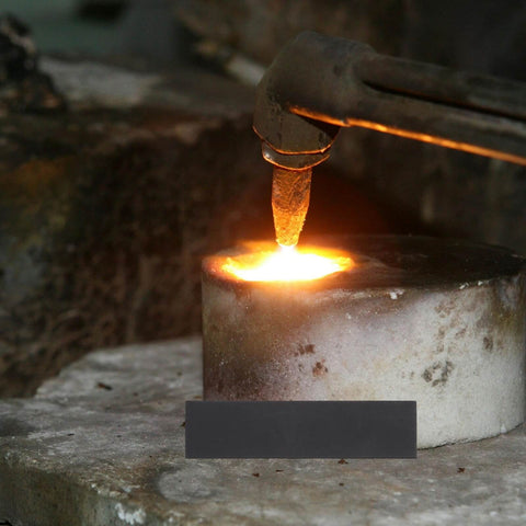 Three Piece Graphite Block Ingot Plates For Melting And Casting In Vacuum Furnaces, Electrolysis And Electroplating, shown in use