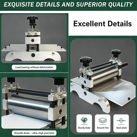 Beefy Heavy Duty Steel Roller Frame Assembly For Printmaking Machines Includes Manual Etching Press Lever Desktop Flatbed Printing Components Plate Holder And Linoleum Studio Artwork Accessory, steel roller frame
