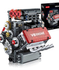 Mini V8 Engine Kit That Runs Real Pistons And Moving Crankshaft 478 Piece STEM Engineering Model with motor and visible pistons