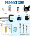 Detailed components of Club Car DS Deluxe Front End Repair Kit For 1993 Up Golf Carts with size specifications