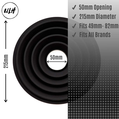 Ultimate Lens Hood For DSLR Cameras, Anti Reflection Rubber Hood, 50mm opening, Universal Fit 49mm To 82mm Filter Thread