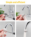 Using adjustable stainless steel hose clamps for faucet hoses.