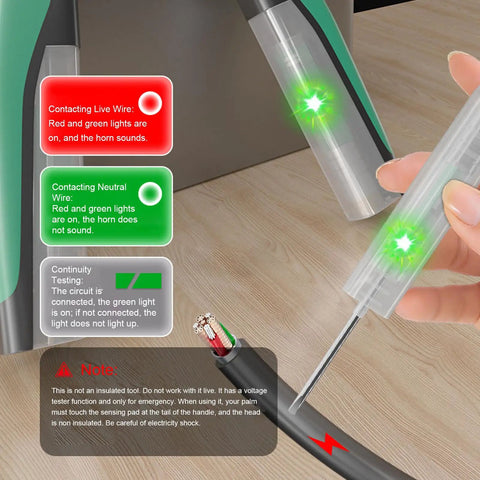 Licavey 23 In 1 Multifunctional Wire Stripper Pliers with Detachable Non Contact Voltage Tester displayed on wooden surface.