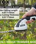 Person using Cordless 2 In 1 Grass Shear And Hedge Trimmer, Lightweight Handheld Yard Tool with Beast of a Motor in garden, white