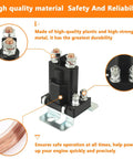 Image of Beefy 80 Amp Battery Isolator And 12V Continuous Duty Solenoid Relay showing copper contacts and high-strength metal construction.