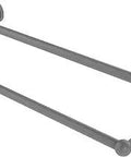 36 Inch Double Towel Bar In Matte Gray Finish, Solid Brass Construction, Dottingham Collection, Concealed Mounting Hardware, Space Saving Wall Mount, Easy Install, Built Tough Bathroom Towel Holder For Master Or Guest Bath.