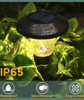 8 Pack Solar Pathway Lights Outdoor Warm White 3500K Waterproof LED Path Lights For Yard Garden with Brown Finish in foliage