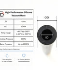 Silicone Vacuum Hose Kit 4mm ID 5 32 Inch Vacuum Tubing, 150 PSI Max, Ultra High Temp, 5ft Length product specifications image