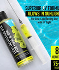 Slick UV Dye Kit For Finding Pool Leaks In Inground And Above Ground Pools Spa Or Hot Tub, 8oz bottle with syringe, neon yellow dye.