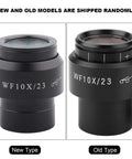 New and old models of 10X Magnification Microscope Eyepiece with wide field view of approximately 23mm for biological microscopes, 30mm interface