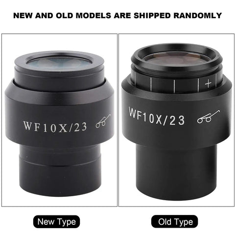 New and old models of 10X Magnification Microscope Eyepiece with wide field view of approximately 23mm for biological microscopes, 30mm interface