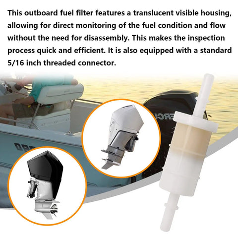 2 Pack 5/16 Inch Inline Fuel Filter For Outboard Motors 879885Q 879885T 879885K 35-879885Q 35-879885T 35-879885K Compatible With 40 To 300 HP Helps Block Impurities And Protect Your Engine