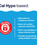 Cal Hypo based information graphic highlighting its advantages as an alternative to traditional chlorine.