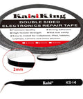 2mm LCD Repair Tape Kit With Tweezers For Screens showing the roll of black tape and precision tweezers, ideal for electronics.