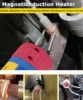 No Stress 1000W Magnetic Induction Heater Kit in use to heat seized metal parts without flames safely.