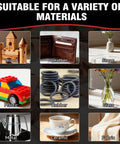 Image displaying a variety of materials suitable for Heavy Duty Neoprene Contact Adhesive With Built In Brush, including wood, leather, and fabric.