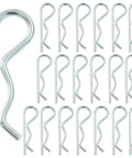 20 pcs zinc plated R clips M2 5x50 retaining cotter pins for trailers and hitch pins wire hair pins, silver