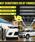 Comparison of DIY scratch repair with Bright White Jeep Touch Up Paint Kit 2 In 1 versus car repair shop service for Jeep.
