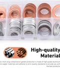 100 Piece Oil Drain Plug Crush Washer Kit Multi Size M10 M12 M14 M16 M18 Aluminum And Copper Gaskets in container