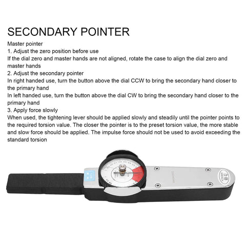 Dial Torque Wrench With Real-Time Pointer Gauge, 0.2-1 N m Range, Handy Hand Tool For Force Testing, Instrument Calibration And Bench Inspections, Real Easy Readout For Precise Tightening And Adjustments, stainless steel body