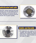 Rear Wheel Bearing And Hub Assembly 512570 For 2016 To 2021 Honda Civic Rear And 2019 To 2022 Honda Insight Rear With 5 Lug Bolts And ABS Replacement Today, front and rear view