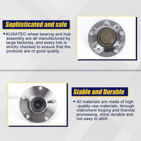 Rear Wheel Bearing And Hub Assembly 512570 For 2016 To 2021 Honda Civic Rear And 2019 To 2022 Honda Insight Rear With 5 Lug Bolts And ABS Replacement Today, front and rear view