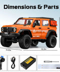 1/12 Scale RC Crawler Ready for Off Road Action, 4x4 Rock Truck RTR with 2.4GHz Remote, orange GWM Tank 300 Inspired Body