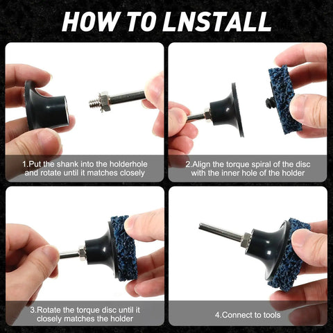 Installation guide for 33 Piece Diamond Sanding Discs Set With 2 Inch Quick Change Strip Wheels For Drill Or Die Grinder.