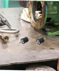 4-Piece 25x25mm Rubber Vibration Isolator Mounts With M6x19mm Studs For Shock Absorption And Quiet Operation In Gym Gear And Industrial Machinery For Heavy Duty Use on metal machinery base