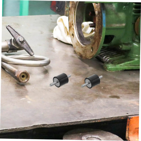 4-Piece 25x25mm Rubber Vibration Isolator Mounts With M6x19mm Studs For Shock Absorption And Quiet Operation In Gym Gear And Industrial Machinery For Heavy Duty Use on metal machinery base