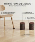 Round Polyester Furniture Floor Protectors And Leg Pads For Hardwood Floors 1.57 Inch Diameter Non Slip Glides For Chairs And Tables 18 Pack