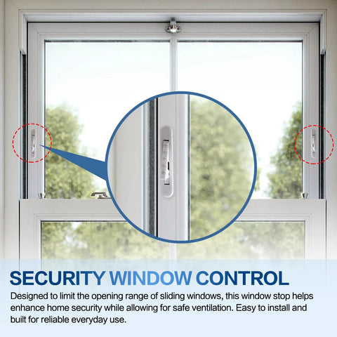 Snap In Nylon Window Sash Vent Stops For Vinyl Windows Six Pack Sash Stoppers installed for security and ventilation