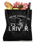 Combine Harvester Driver Tote Bag For Farmers And Harvest Lovers 16x16 Inch Cotton Carryall filled with groceries and flowers