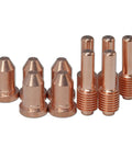 Extended 40 Amp Plasma Nozzle 192052 and Plasma Electrodes 192048 Kit for Miller ICE 40C 50C 55C, ten copper consumables