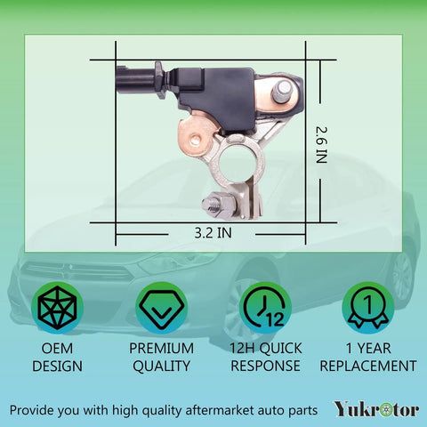 Premium Durability Direct Bolt Fit Battery Current And Voltage Sensor For Dodge Charger Ram 1500 Jeep Wrangler Chrysler 300 top view with dimensions.