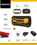 2500 Peak Amp Lithium Kickstart Jump Starter with USB Power Bank, cables, adapter, clamps, and carrying case layout
